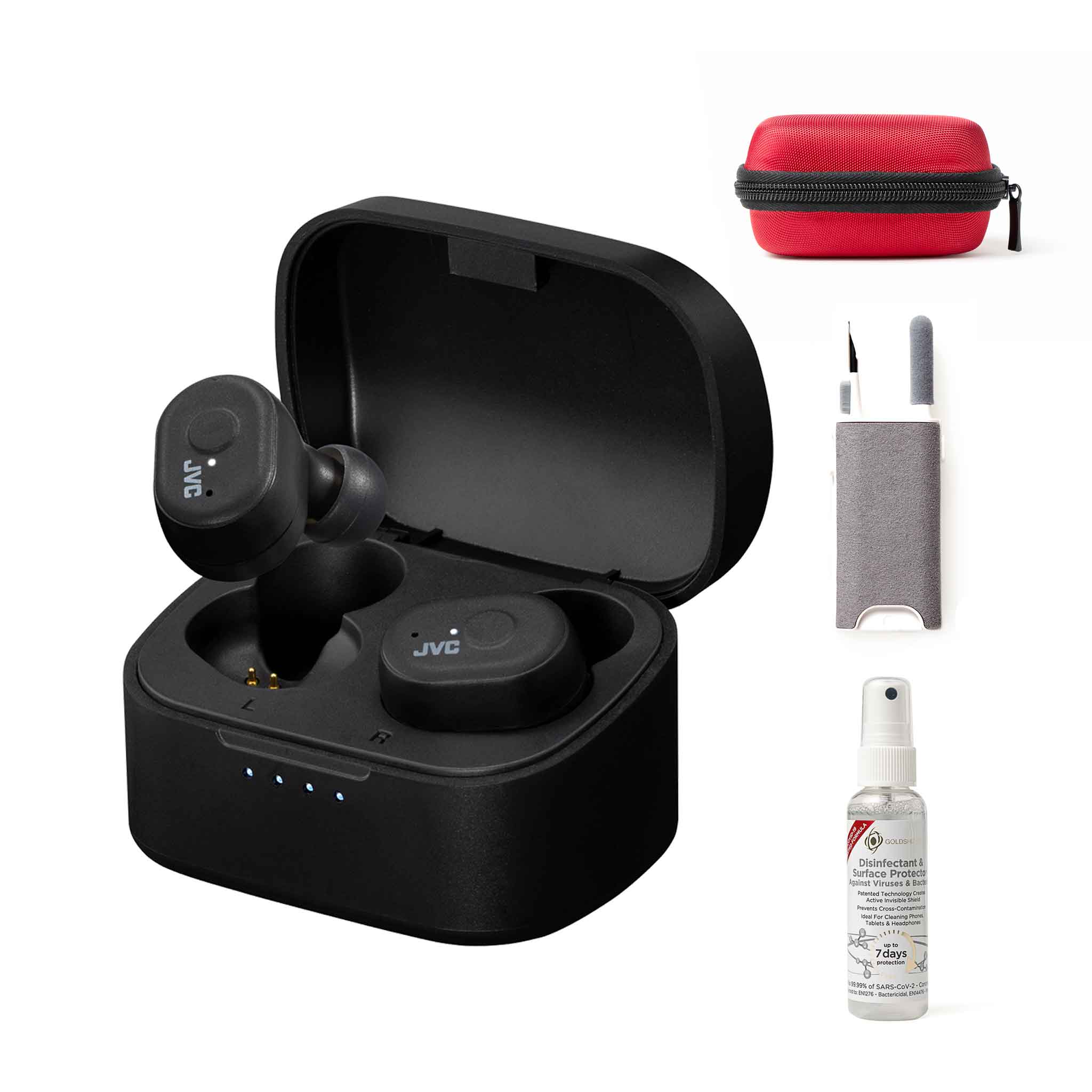 HA-A11T-B wireless earbuds, cleaning kit, case