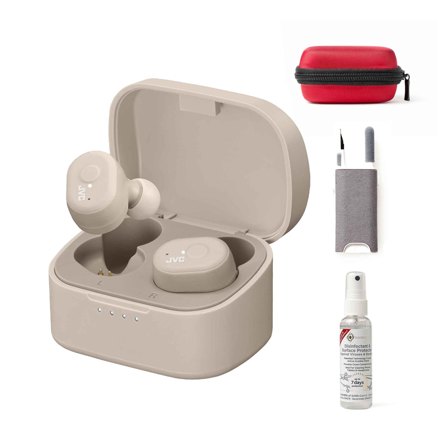 HA-A11T-B wireless earbuds, cleaning kit, case