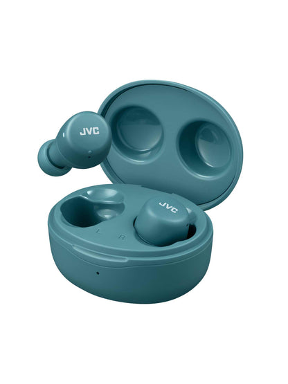 HA-A5T in green gumy mini earbuds and charging case