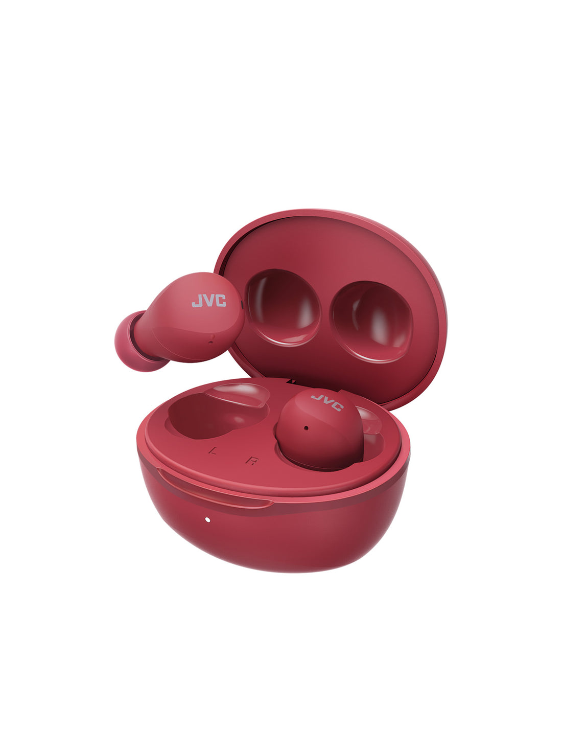 HA-A6T-R in Red Gumy mini wireless earbuds and charging case by JVC