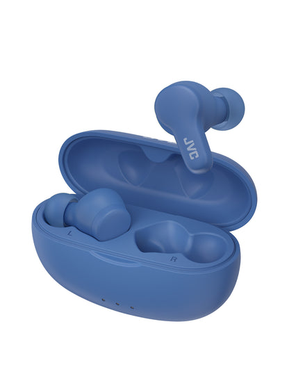 HA-A7T2 in blue wireless earbuds with charging case by JVC