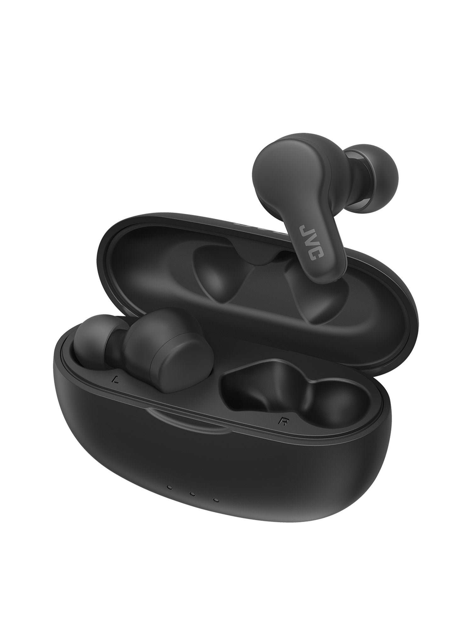 HA-A7T2 in black earbuds wireless charging case by JVC