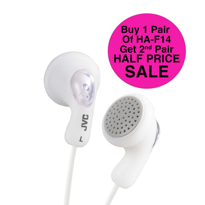 HA-F14-W Wired Gumy In-Ear Earphones in White BOG Offer