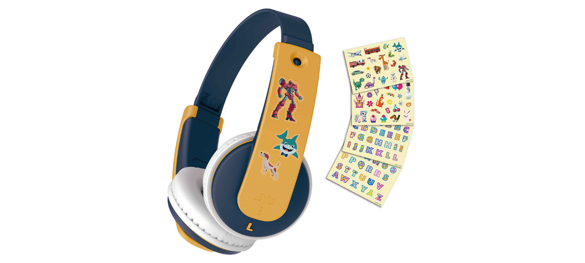 The included stickers create a fun, personalised set of headphones, with a wide headband that can be creatively decorated