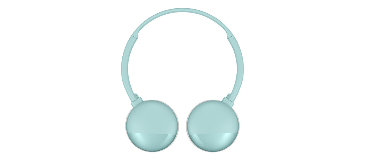 Wireless Bluetooth headphones HA-S22W-Z in mint green by JVC swivel design