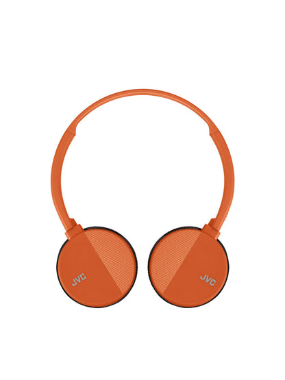 HA-S24W in orange wireless Bluetooth on-ear headphones swivel design