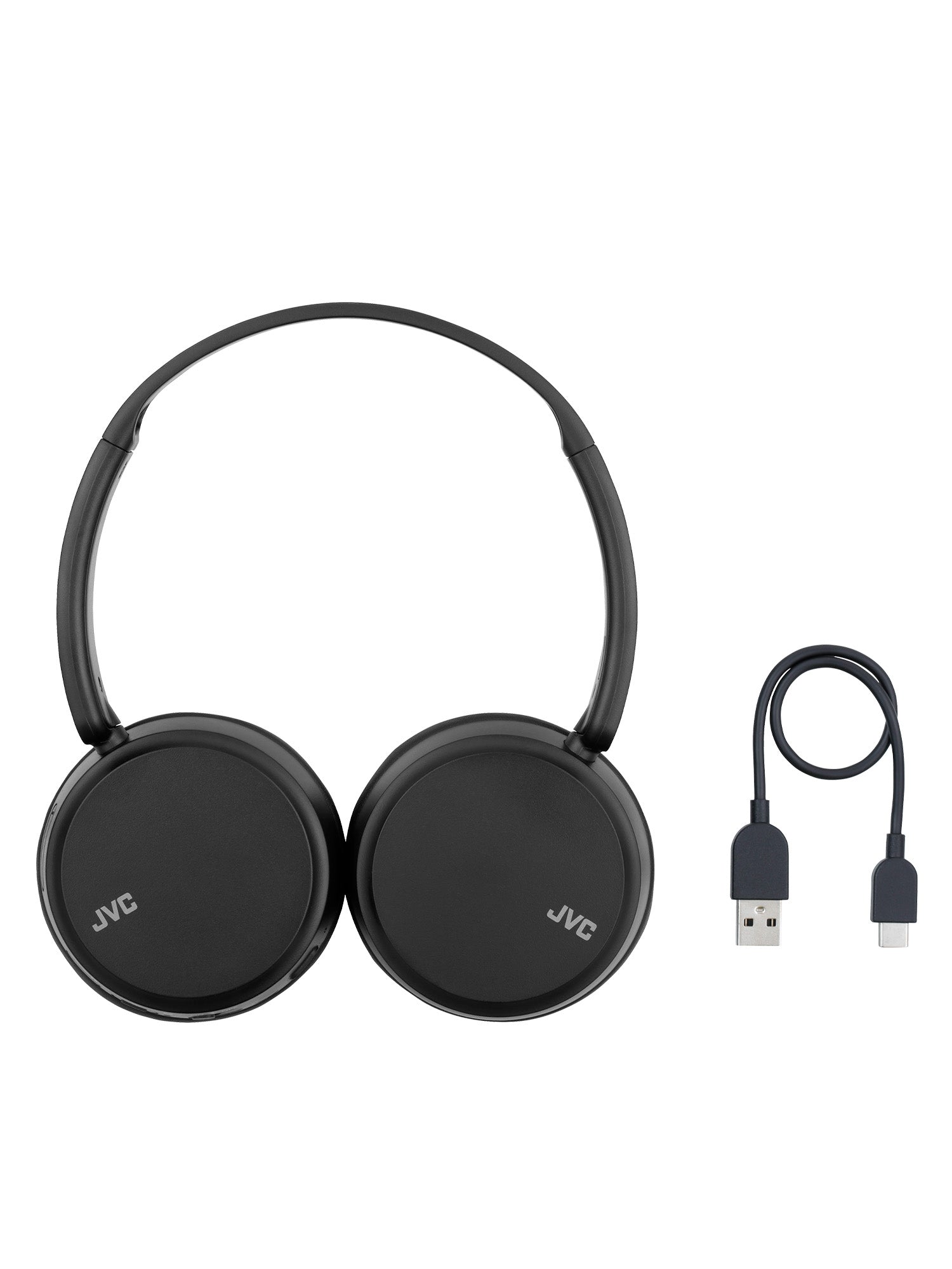 HA-S36W-B in black wireless bluetooth headphones and usb charging lead