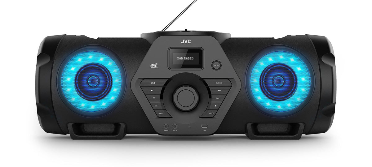 RV-NB300DAB LED lights illuminate both front speakers