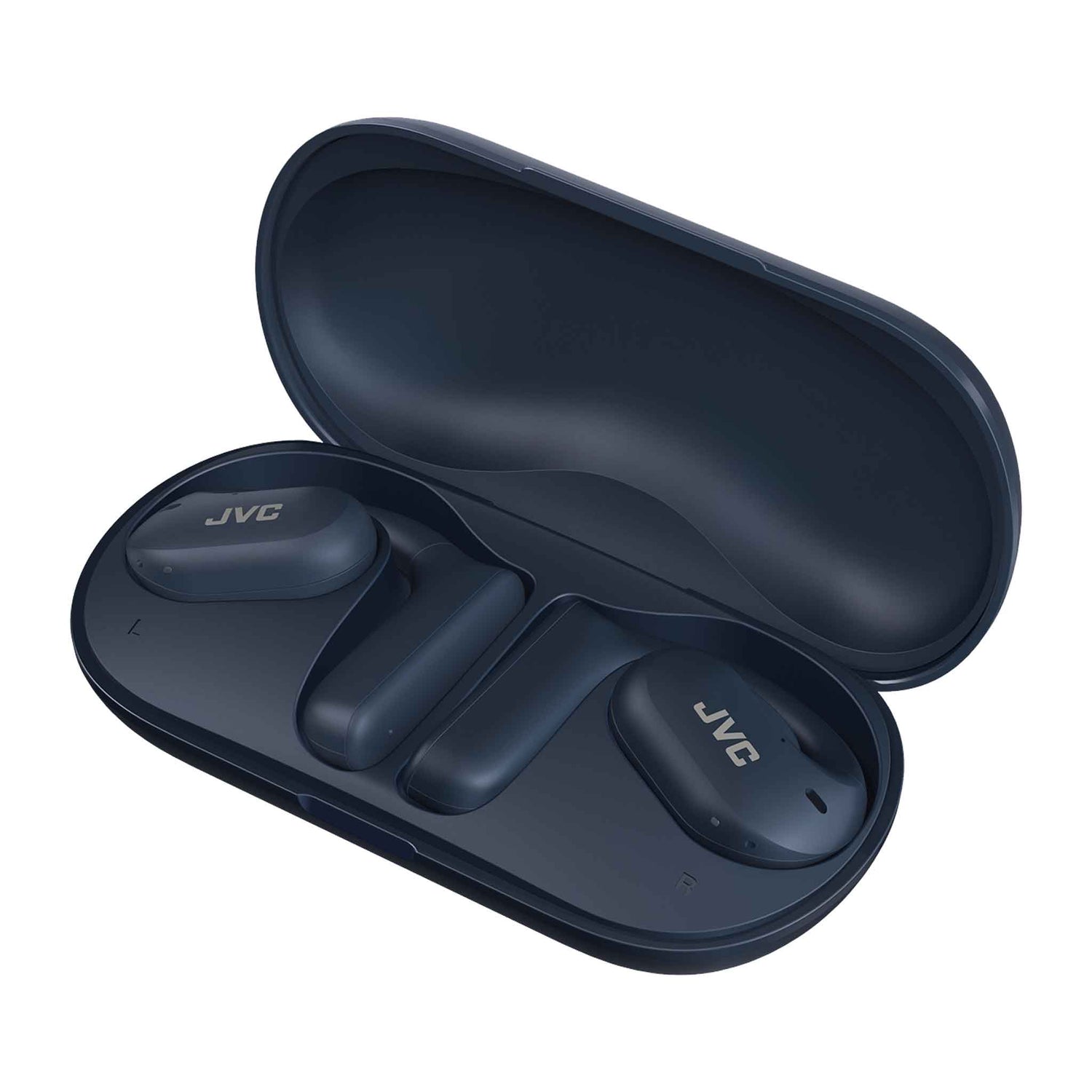 HA-NP35T in blue wireless open-earphones charging case