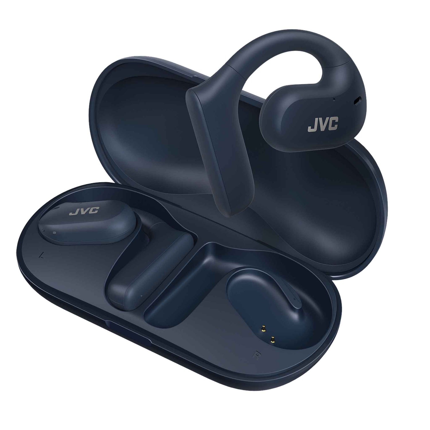 HA-NP35T charging case in blue wireless open-earphones