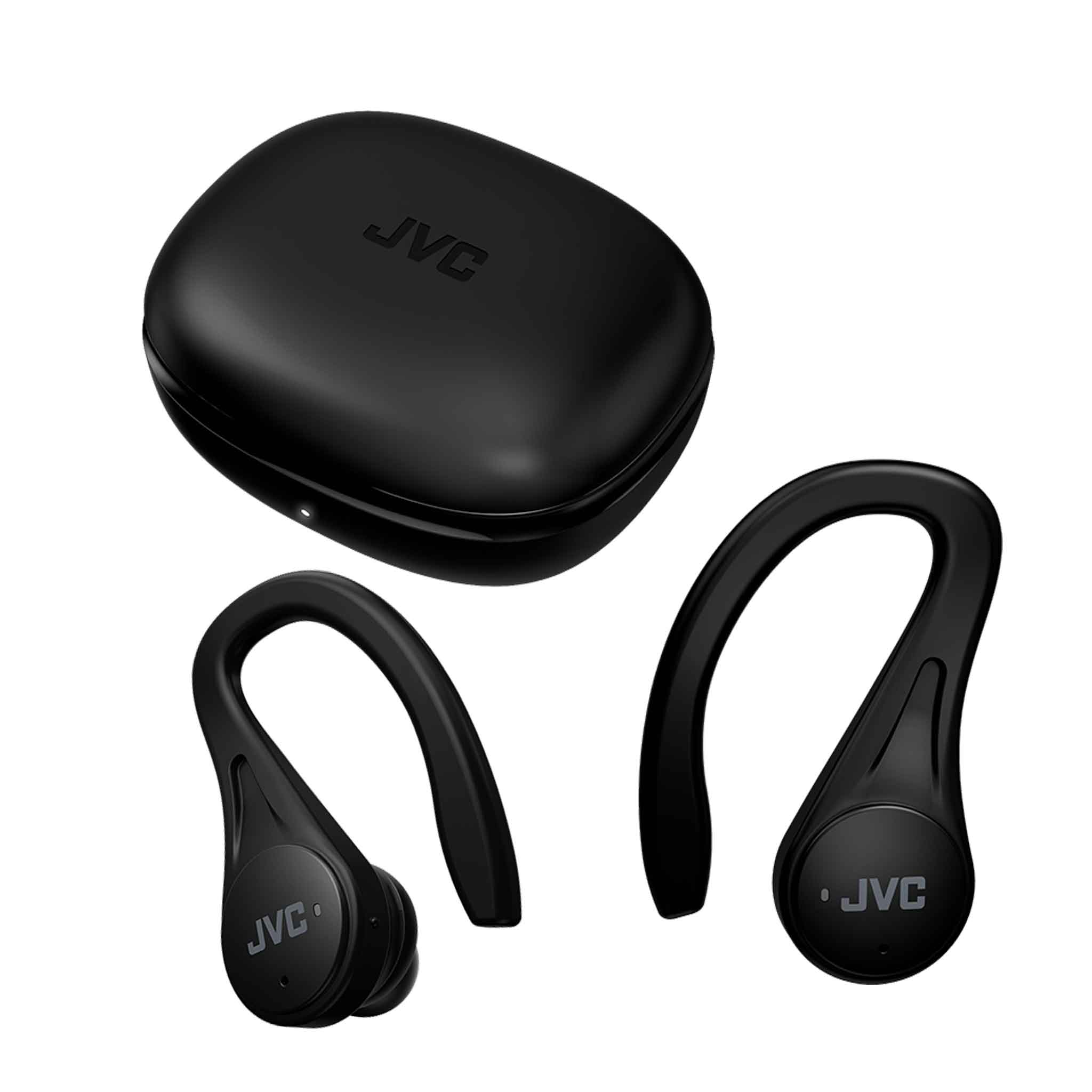 HA-EC25T in Black charging case and hook-type earbuds