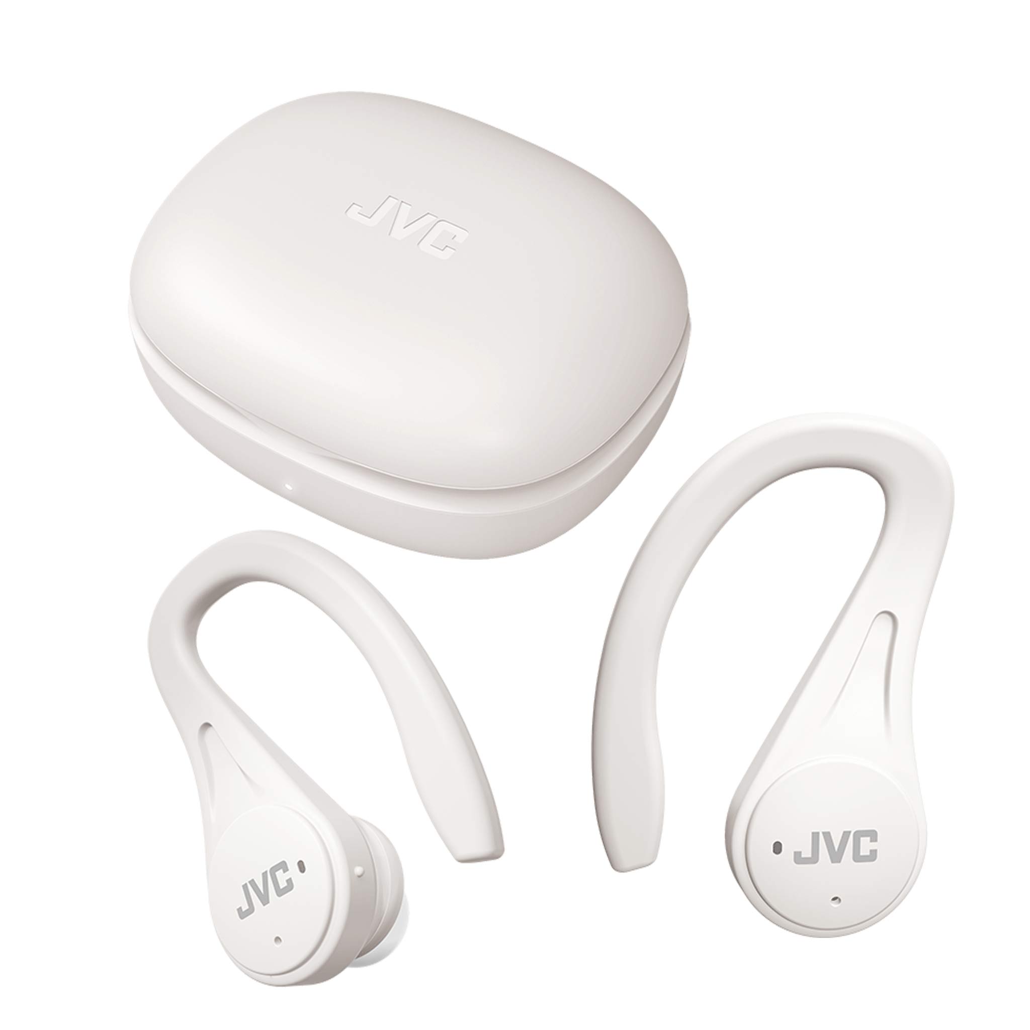HA-EC25T in White charging case and hook-type earbuds
